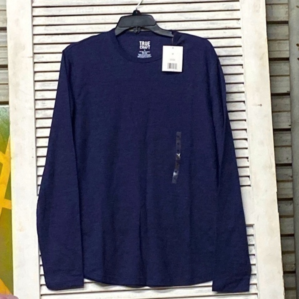 True Craft Blue Thermal Long Sleeve Crew Neck Shirt NEW size Medium